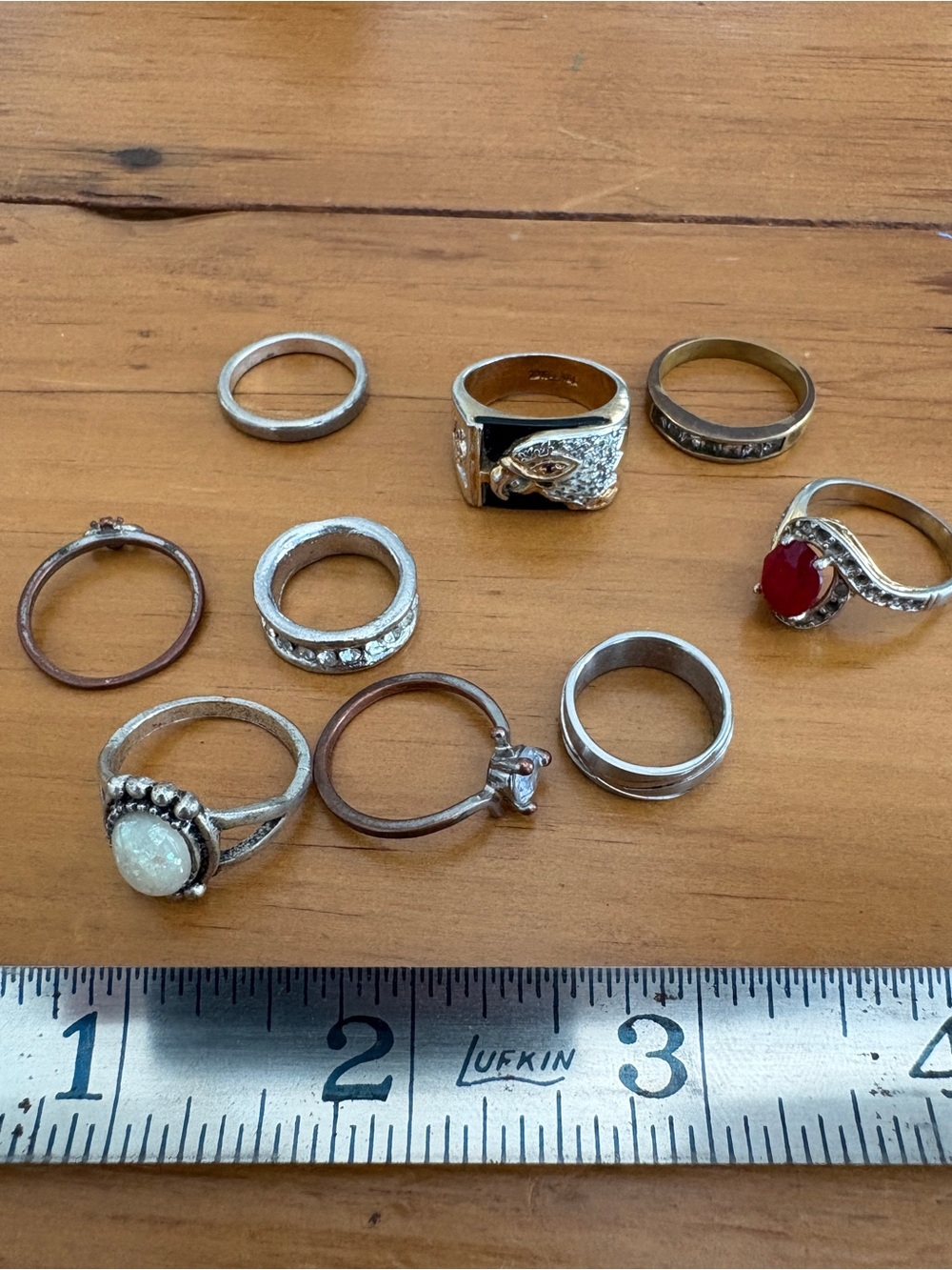 Vintage Mixed Fashion Rings Lot of 9 Silver Tone Gold Tone Costume Jewelry - Picture 5 of 7